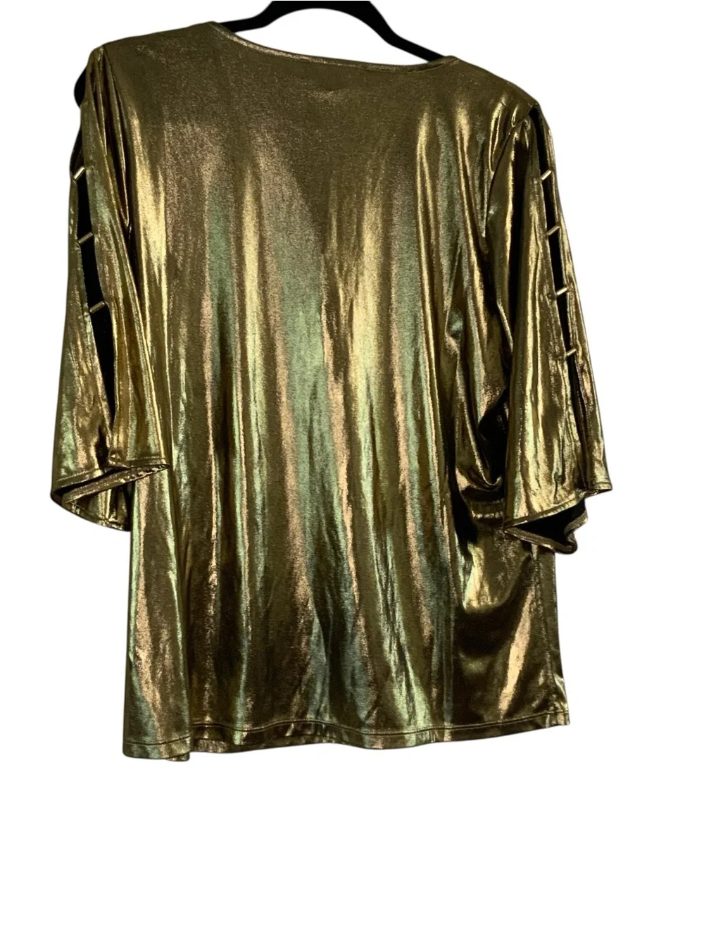 Michael Kors Metallic Gold V-Neck Blouse